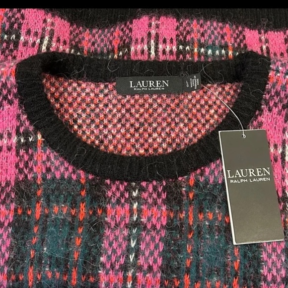 Lauren Ralph Lauren Plaid Wool Blend Crew Neck Sweater - Picture 8 of 9